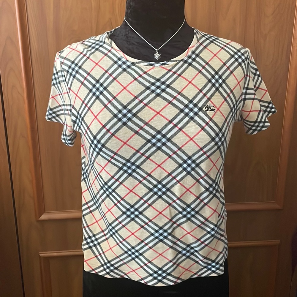 Soldā¤ļøAuthentic Burberry Check T-Shirtā¤ļø - Picture 3 of 17
